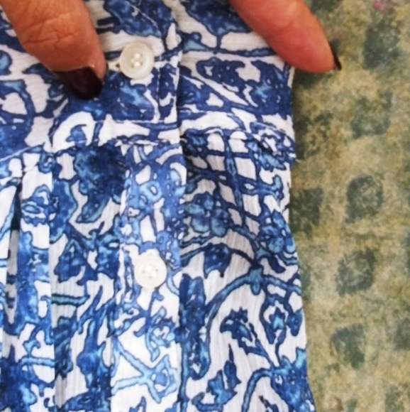 Joe Fresh Sheer Blue Blouse🌠5 for $20🌠 - Picture 4 of 6